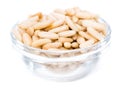 Heap of fresh Pine Nuts over white Royalty Free Stock Photo