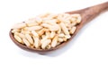 Heap of fresh Pine Nuts over white Royalty Free Stock Photo
