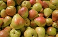 Heap of Fresh Ripe Forelle Pears in the Market of Santiago, Chile, South America