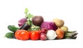 Heap of fresh ripe vegetables on white background Royalty Free Stock Photo