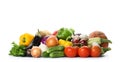 Heap of fresh ripe vegetables on white background. Royalty Free Stock Photo
