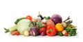 Heap of fresh ripe vegetables on white background Royalty Free Stock Photo