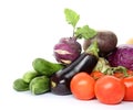 Heap of fresh ripe vegetables on white background Royalty Free Stock Photo