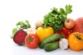 Heap of fresh ripe vegetables on white background Royalty Free Stock Photo