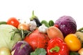 Heap of fresh ripe vegetables on white background Royalty Free Stock Photo