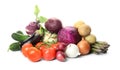 Heap of fresh ripe vegetables on white background Royalty Free Stock Photo
