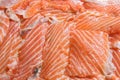 Heap of Fresh sliced salmon Fillet