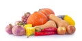 Heap of fresh vegetables isolated on white Royalty Free Stock Photo