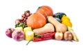 Heap of fresh vegetables isolated on white Royalty Free Stock Photo