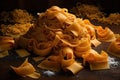 heap of freshly cooked pasta, ready to be tossed with sauce and cheese