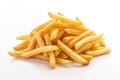 Heap of Freshly Fried French Fries Isolated on White Background