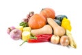 Heap of fresh vegetables isolated on white Royalty Free Stock Photo