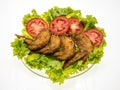 Heap fried on a grill of chicken wings. Royalty Free Stock Photo