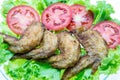 Heap fried on a grill of chicken wings. Royalty Free Stock Photo