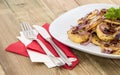 Heap of fried Potatoes on a plate Royalty Free Stock Photo