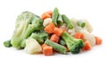 Heap of frozen vegetable mix on a white background. Isolated Royalty Free Stock Photo