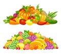 Heap of fruits and vegetables