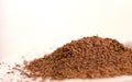 Heap of grated chocolate on the white background Royalty Free Stock Photo
