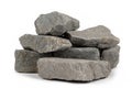 heap of gray stone isolated on white background Royalty Free Stock Photo