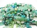 Heap of green colored beads