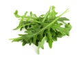 Heap of Green fresh rucola or arugula leaf isolated on white background Royalty Free Stock Photo