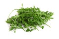 Heap of Green fresh rucola or arugula leaf isolated on white background Royalty Free Stock Photo