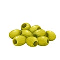 Heap of green olives