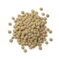 Heap of green raw lentils