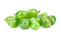Heap of green ripe gooseberry isolated on white background. Top view. File contains clipping path. Full depth of field Royalty Free Stock Photo
