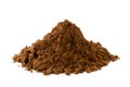 A heap of ground cocoa powder  on white Royalty Free Stock Photo