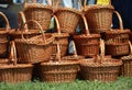 Heap of handmade wicker work basket