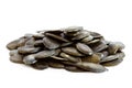 Heap of hulled pumpkin seeds. Royalty Free Stock Photo