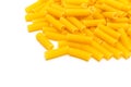 Heap of iitalian Tortiglioni noodels on white Royalty Free Stock Photo