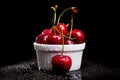 Heap of juicy wet cherries Royalty Free Stock Photo