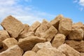 Heap of limestone blocks Royalty Free Stock Photo