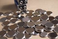 Heap of lithium button cell batteries Royalty Free Stock Photo