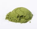 Heap of matcha green tea powder isolated on white background Royalty Free Stock Photo