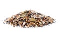 Heap of mix seeds on a white background. Isolated Royalty Free Stock Photo