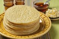 Heap of Moroccan beghrir pancakes