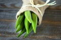 A heap of okra or Lady's fingers in a bag