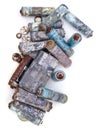 Heap of old batteries Royalty Free Stock Photo