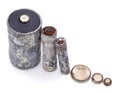 Heap of old batteries Royalty Free Stock Photo