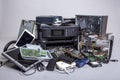 E-waste from old computer parts Royalty Free Stock Photo