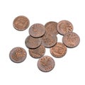 Heap of old VOC coins from 1789 on white background Royalty Free Stock Photo