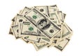 Heap of one hundred dollar bills U.S. Royalty Free Stock Photo