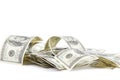 Heap of one hundred dollar bills U.S.. Royalty Free Stock Photo