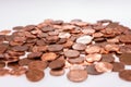 Heap of one, two and five euro cent coins Royalty Free Stock Photo