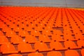 heap of orange tribunes at the stadium Royalty Free Stock Photo
