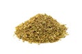 Heap of Organic dried oregano leaf on white background Royalty Free Stock Photo