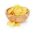 Heap of organic potato chips isolated on white Royalty Free Stock Photo